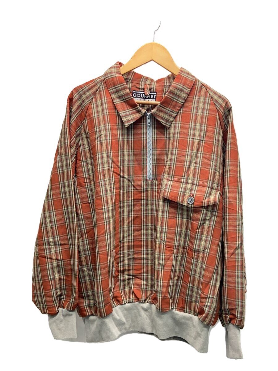 【中古】gourmet jeans◆ジャケット/FREE/ウール/ORN/チェック/GR-BL 002【メンズウェア】