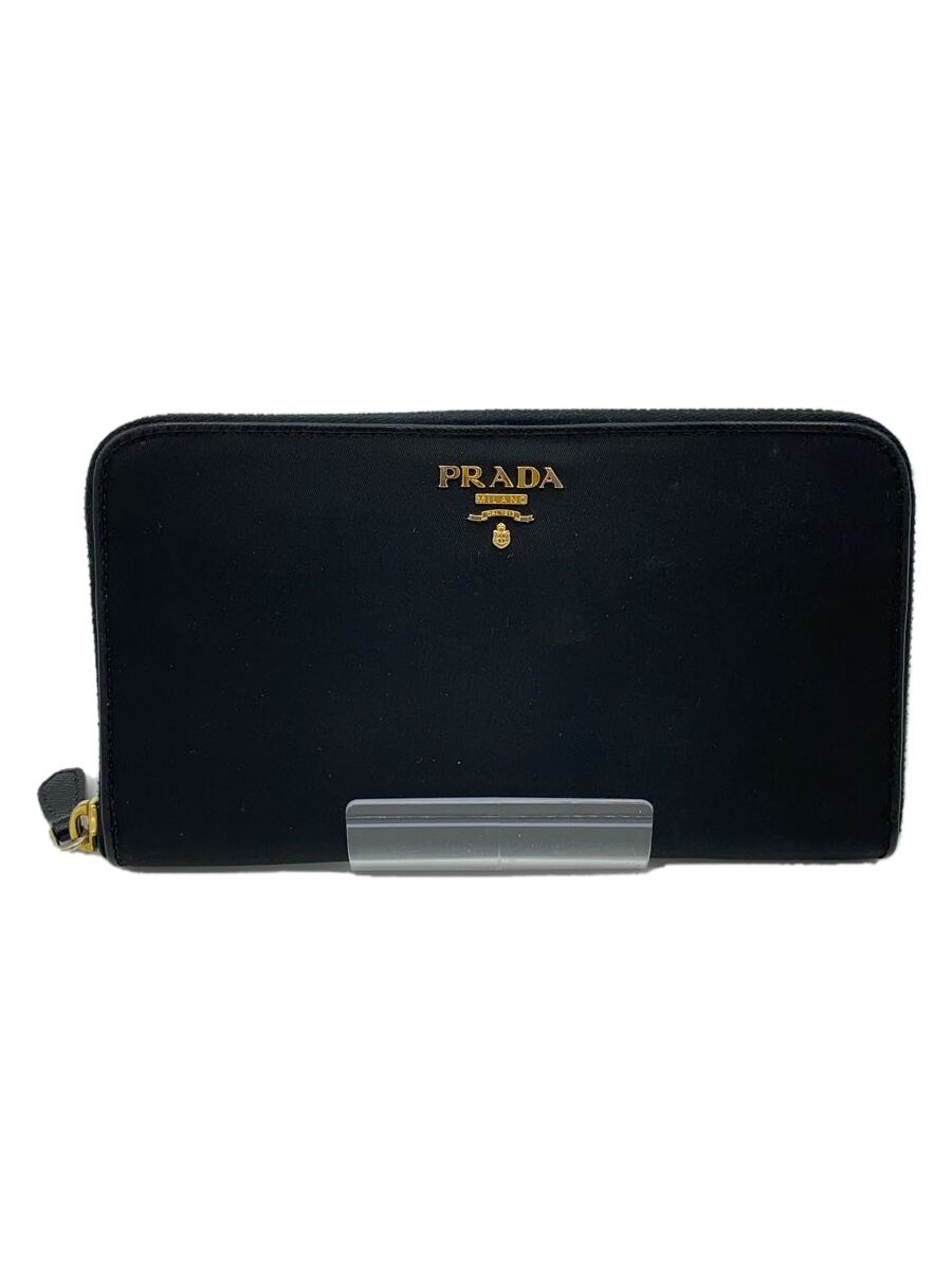 【中古】PRADA◆長財布/--/BLK/無地/メンズ【服飾雑貨他】