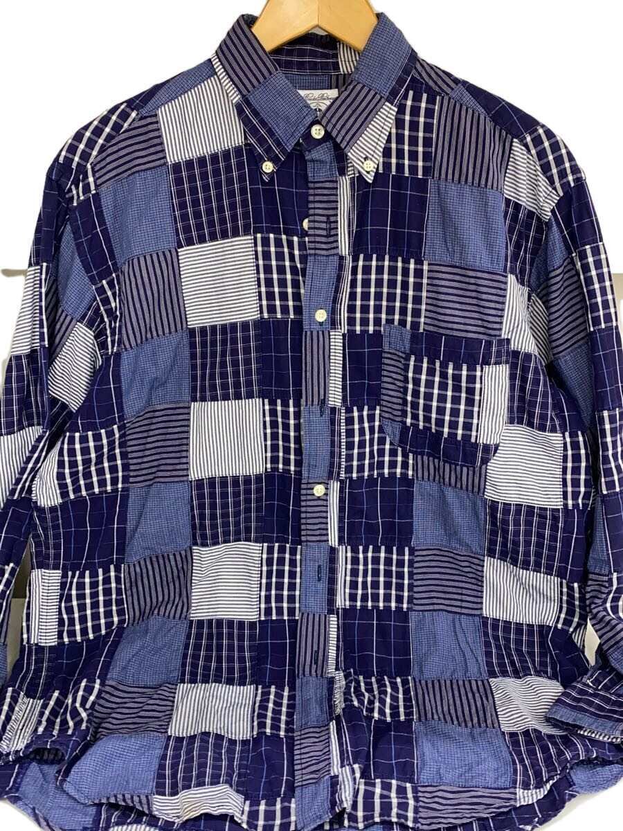 【中古】BROOKS BROTHERS◆長袖シャツ/17.5/コットン/BLU/ギンガムCK【メンズウェア】