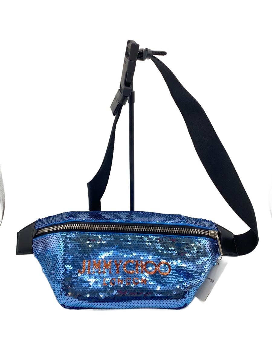【中古】JIMMY CHOO◆スパンコール/ウエストバッグ/--/BLU【バッグ】