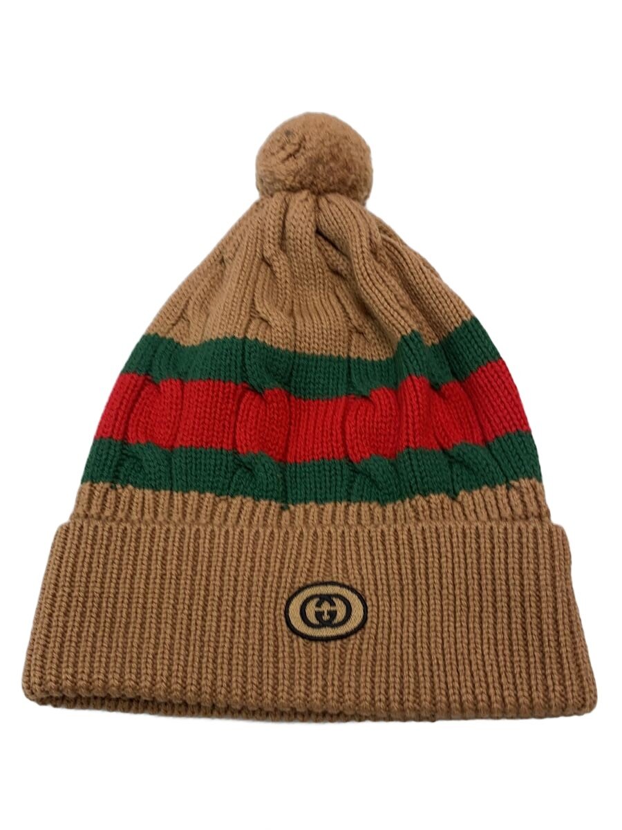 For Women - 【中古】GUCCI◆シェリーラインGGロゴニットキャップ/L/ウール/BRW/メンズ/674064 4G206【服飾雑貨他】
