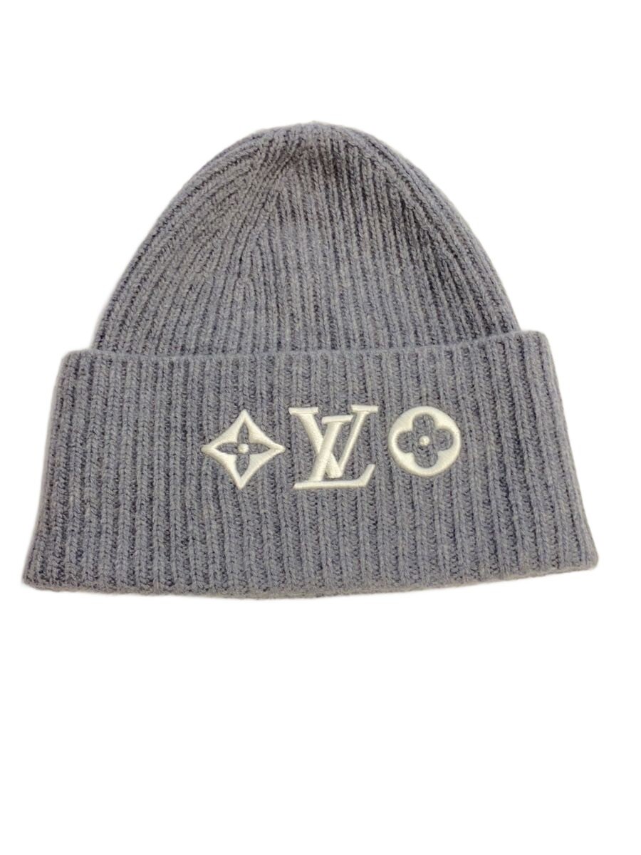 【中古】LOUIS VUITTON◆ニットキャップ/S/ウール/GRY/メンズ/M94833【服飾雑貨他】