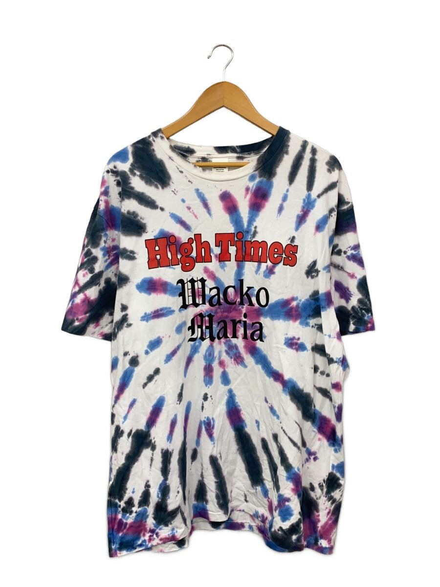 WACKO MARIA◆Tシャツ/XL/コットン/WHT/総柄/HIGH TIMES/TIE DYE T-SHIRT//