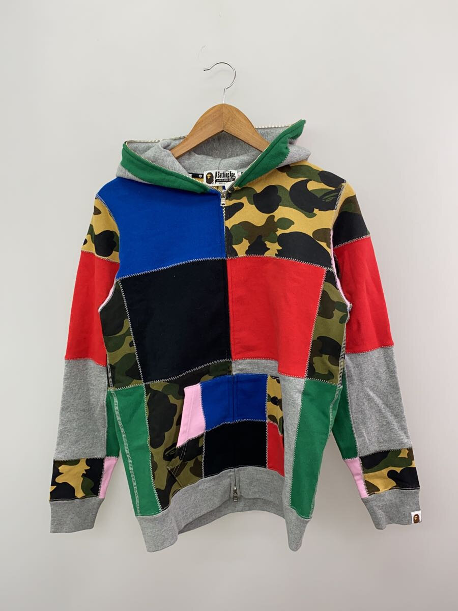 【中古】A BATHING APE◆ジップパーカー/S/コットン/マルチカラー/001zpg302003x【メンズウェア】