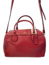 【中古】COACH◆ショルダーバッグ/レザー/RED/無地/F31376【バッグ】