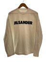 【中古】JIL SANDER◆フロントロゴ/長袖Tシャツ/XS/コットン/クリーム/プリント/J22GC0136 J45047/汚れ有【メンズウェア】