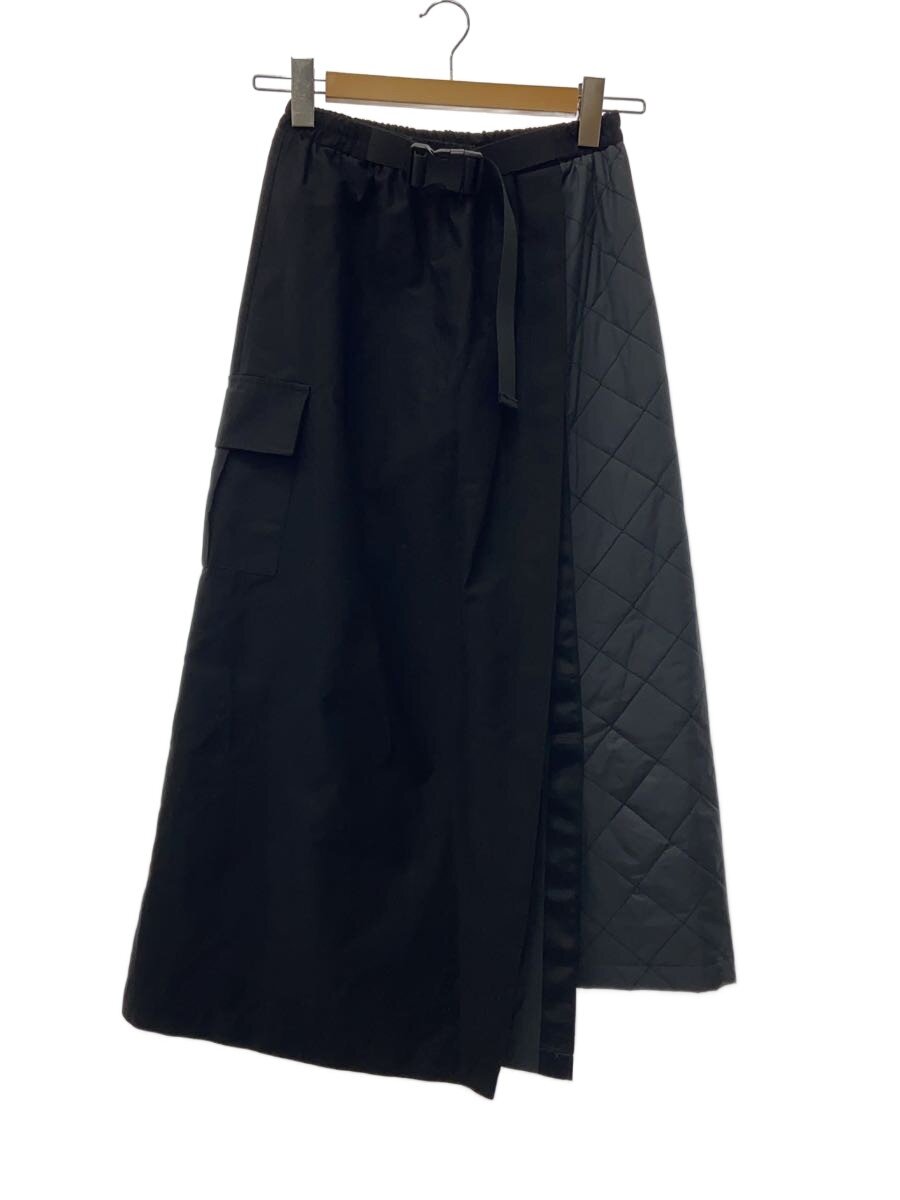 blanc basque◆スカート/38/ポリエステル/BLK/無地/PB35-605/キルティング切替