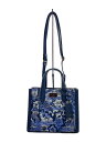 【中古】kate spade new york◆ウォークインザパーク トワルジャガードスモールトート/ハンドバッグ/--/BLU/総柄/KB159【バッグ】