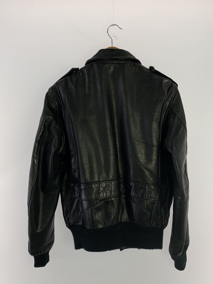 【中古】Schott◆レザージャケット・ブルゾン/38/レザー/BLK/184SM【メンズウェア】