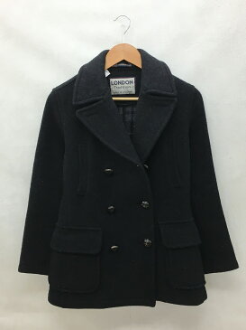 【中古】LONDON TRADlTION◆ダッフルコート/34/ウール/BLK/ショートコート/チェック/濃灰/イングランド製【メンズウェア】