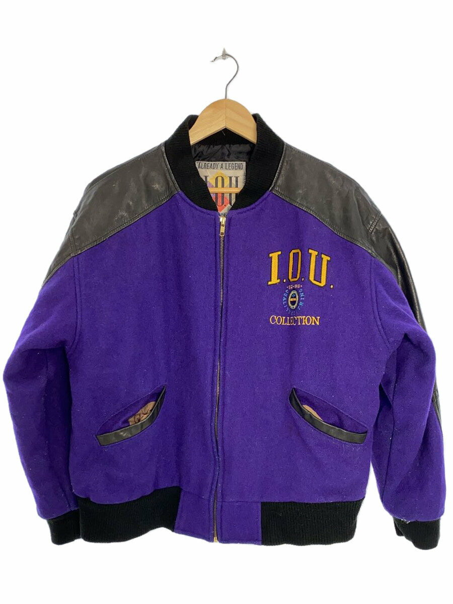 【中古】I.O.U/スタジャン/裏キルト/ブラック/パープル/M【メンズウェア】