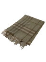 【中古】BURBERRY◆マフラー/カシミア/CRM/チェック/レディース【服飾雑貨他】