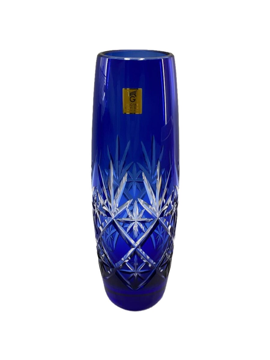 【中古】KAGAMI CRYSTAL◆壷・花瓶/BLU【インテリア小物・日用雑貨】