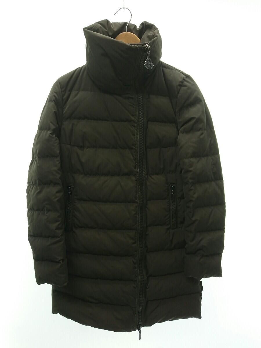 【中古】MONCLER◆ロングダウンジャケット/00/ナイロン/カーキ/142-093-49379- ...