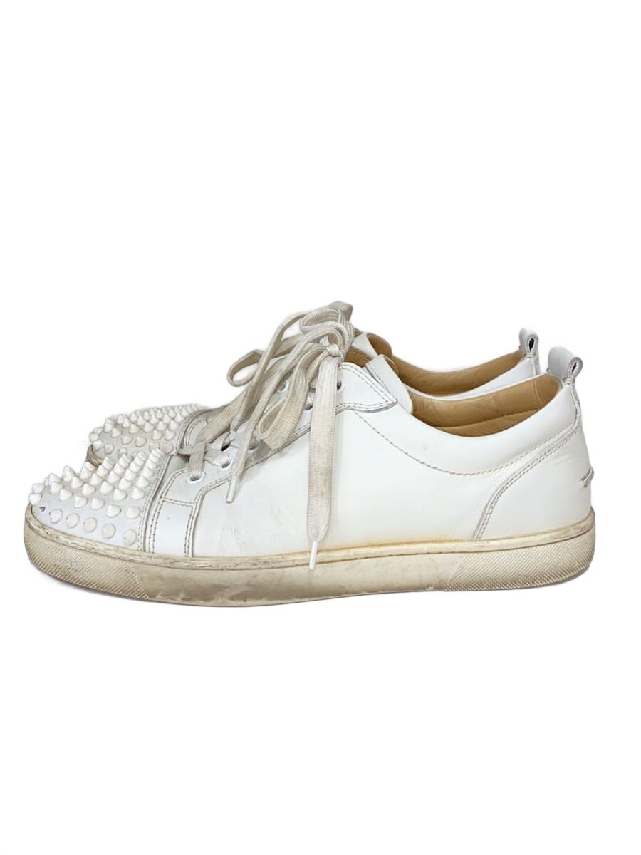 【中古】Christian Louboutin◆Louis Junior Spikes/ローカットスニーカー/40.5/WHT/レザー【シューズ】