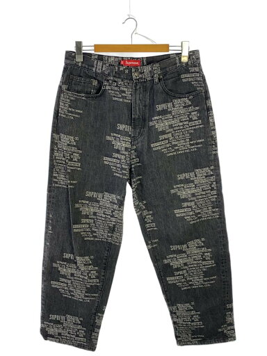 【中古】Supreme◆Trademark Jacquard Baggy Jean/30/コットン/黒/23ss【メンズウェア】 【中古】Supreme◆Trademark Jacquard Baggy Jean/30/コットン/黒/23ss【メンズウェア】