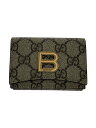 【中古】GUCCI◆3つ折り財布_GGスプリーム/--/BEG/メンズ【服飾雑貨他】