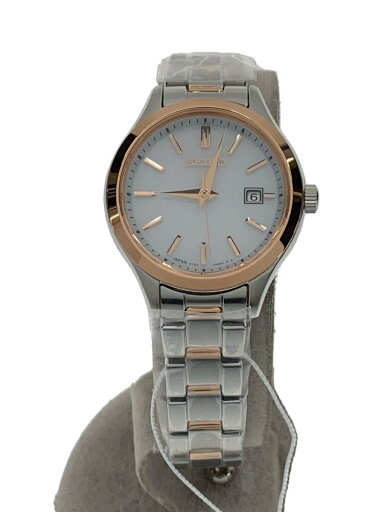 【中古】SEIKO◆ソーラー腕時計/アナログ/ステンレス/WHT/SLV/STPX096【服飾雑貨他】 【中古】SEIKO◆ソーラー腕時計/アナログ/ステンレス/WHT/SLV/STPX096【服飾雑貨他】