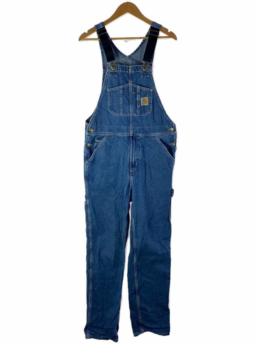 【中古】Carhartt◆BIB OVERALL/30×32/オーバーオール/30/デニム/IDG【メンズウェア】