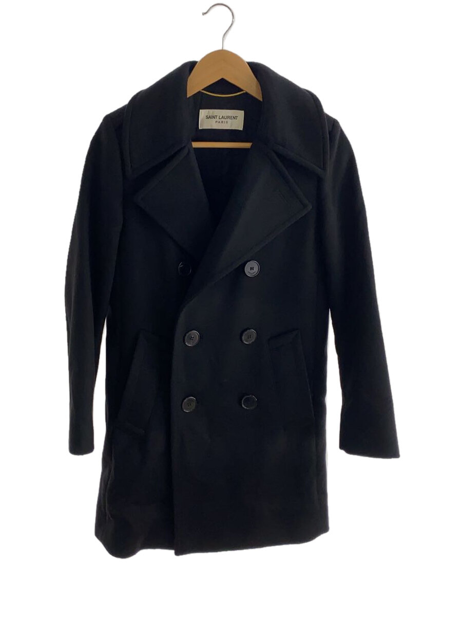 【中古】SAINT LAURENT◆トレンチコート/36/カシミア/BLK【メンズウェア】