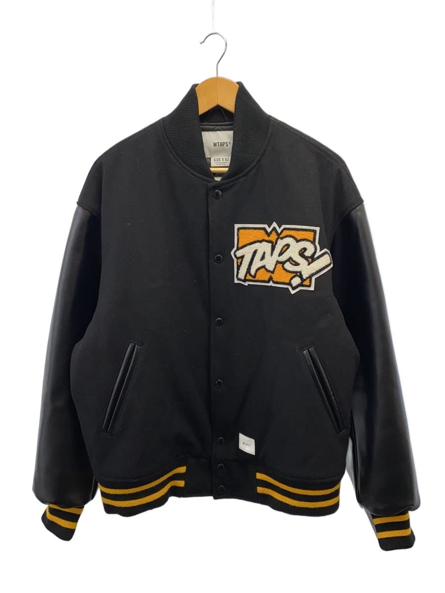 【中古】WTAPS◆スタジャン/2/ウール/BLK/222BRDT-JK01S【メンズウェア】