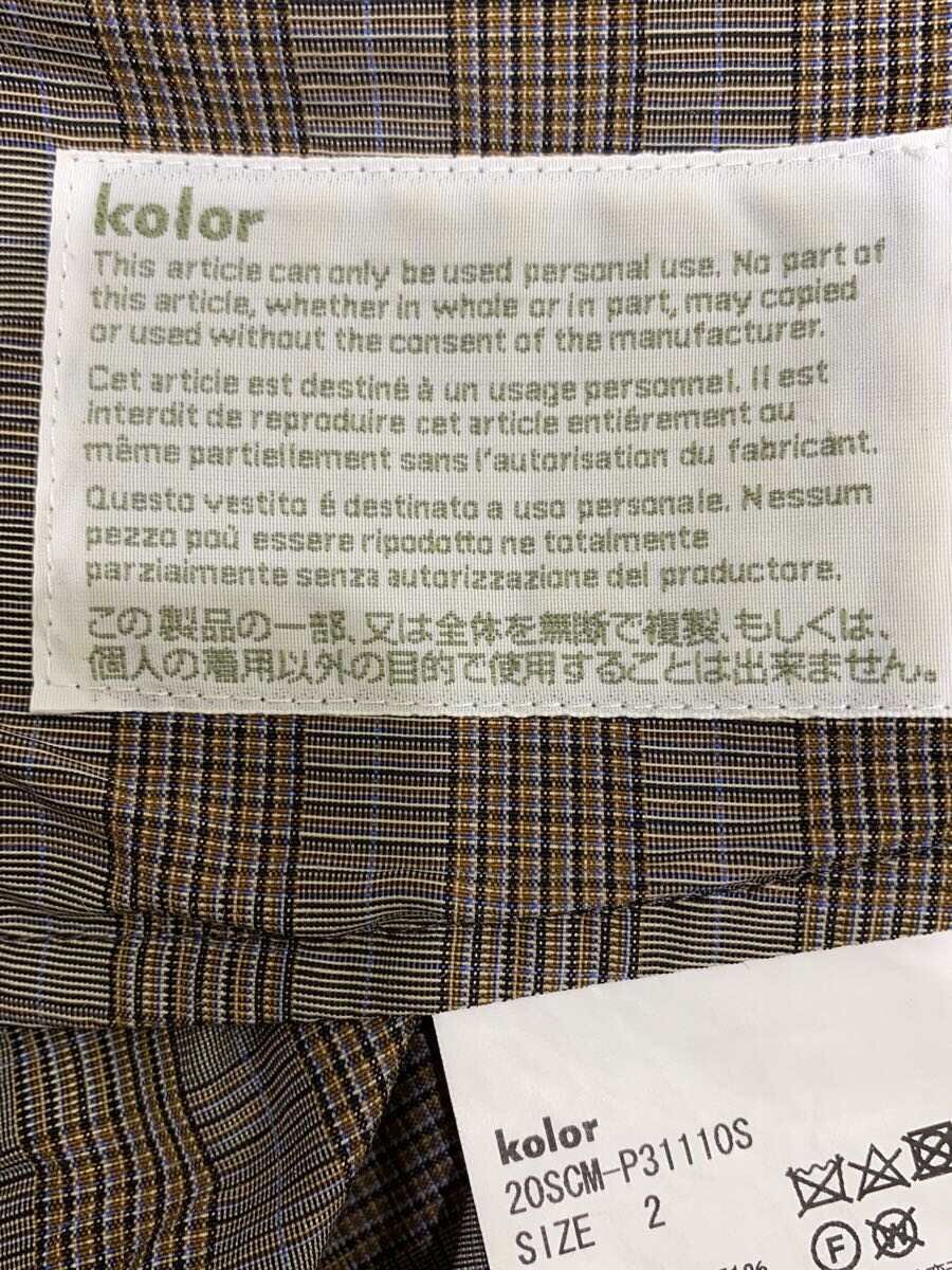 【中古】kolor◆ボトム/2/ナイロン/チェック/20SCM-P31110S/20SS/チェックテーパードイージーパンツ【メンズウェア】