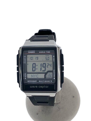 【中古】CASIO◆クォーツ腕時計_WAVE CEPTOR/デジタル/ラバー/BLK/BLK/SS//【服飾雑貨他】 【中古】CASIO◆クォーツ腕時計_WAVE CEPTOR/デジタル/ラバー/BLK/BLK/SS//【服飾雑貨他】