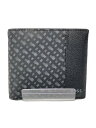【中古】HUGO BOSS◆2つ折り財布/PVC/BLK/メンズ/シグネチャー トライプ【服飾雑貨他】