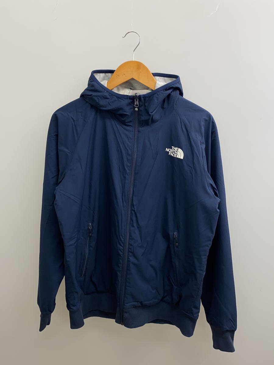 【中古】THE NORTH FACE◆REVERSIBLE TECH AIR HOODIE_リバーシブルテックエアーフーディ/L/ナイロン/NVY【メンズウェア】