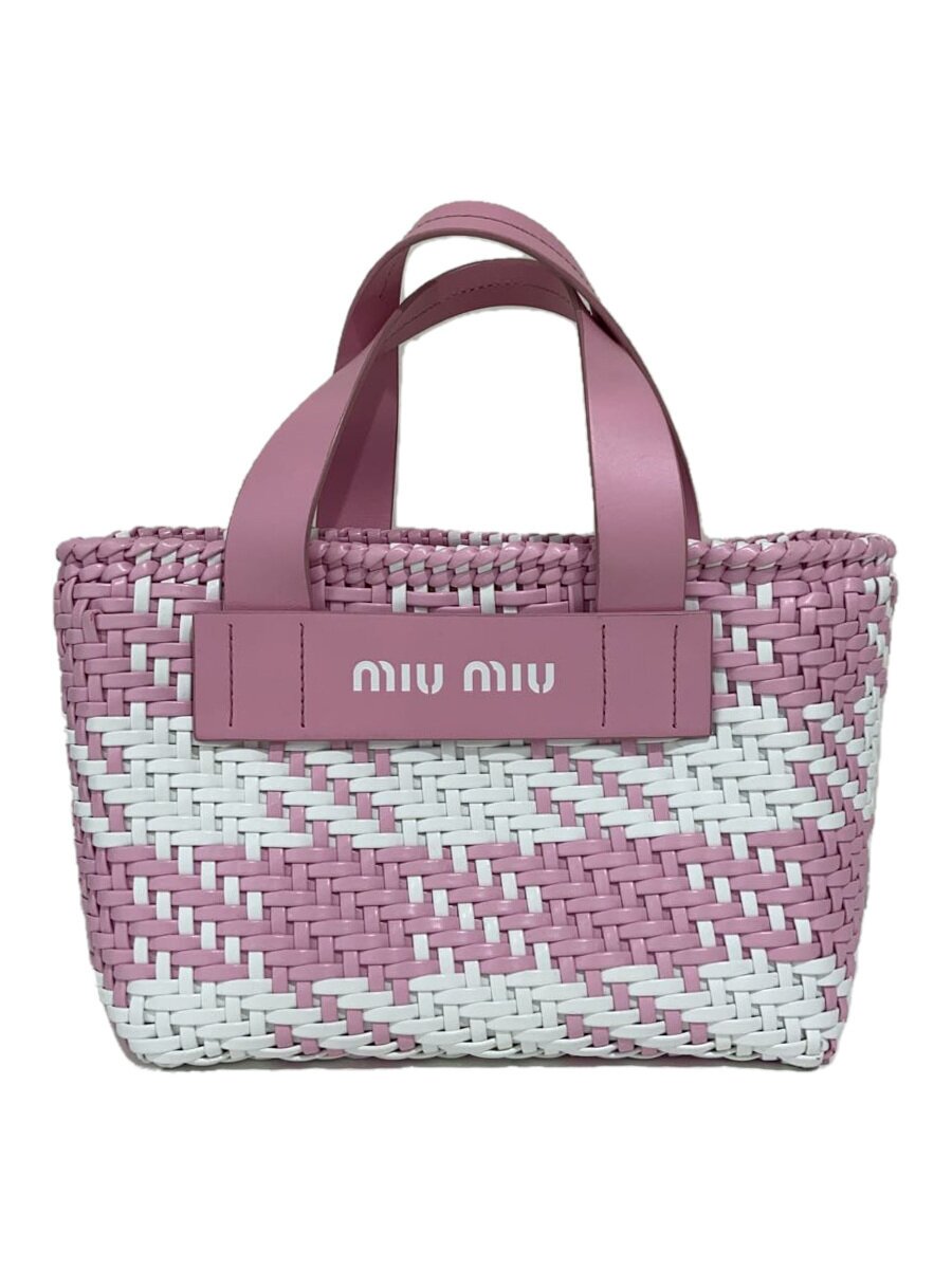 Miumiu - 【中古】MIU MIU◆2WAY カゴバッグ/ショルダーバッグ/PVC/PNK/5BA077//【バッグ】