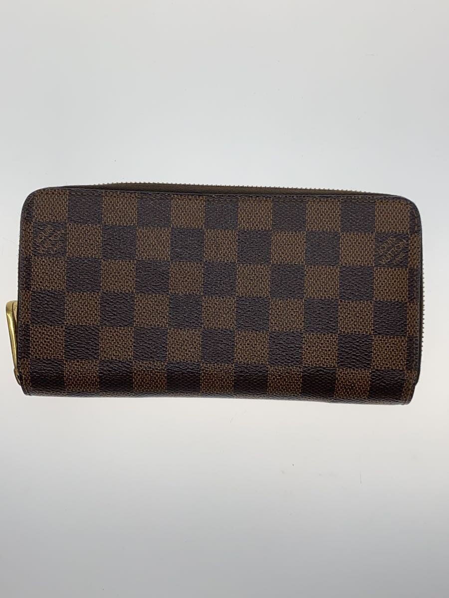 【中古】LOUIS VUITTON◆2)ジッピー・ウォレット_ダミエ・エベヌ/PVC/BRW/メンズ//【服飾雑貨他】