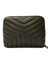 【中古】SAINT LAURENT◆ポーチ/レザー/BLK/無地/504665【バッグ】