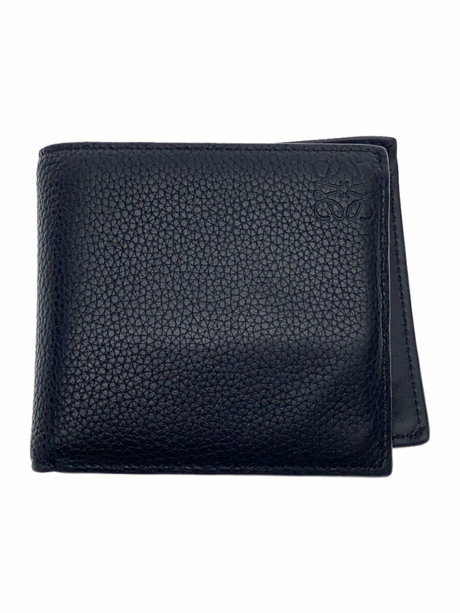 【中古】LOEWE◆2つ折り財布/レザー/BLK/メンズ【服飾雑貨他】