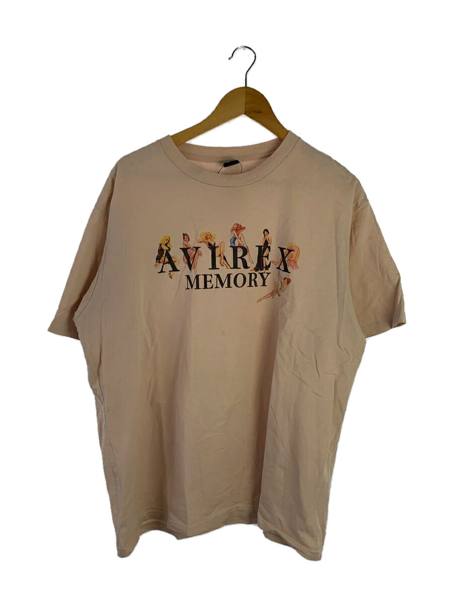 【中古】AVIREX◆Tシャツ/XXL/コットン/PNK/プリント【メンズウェア】