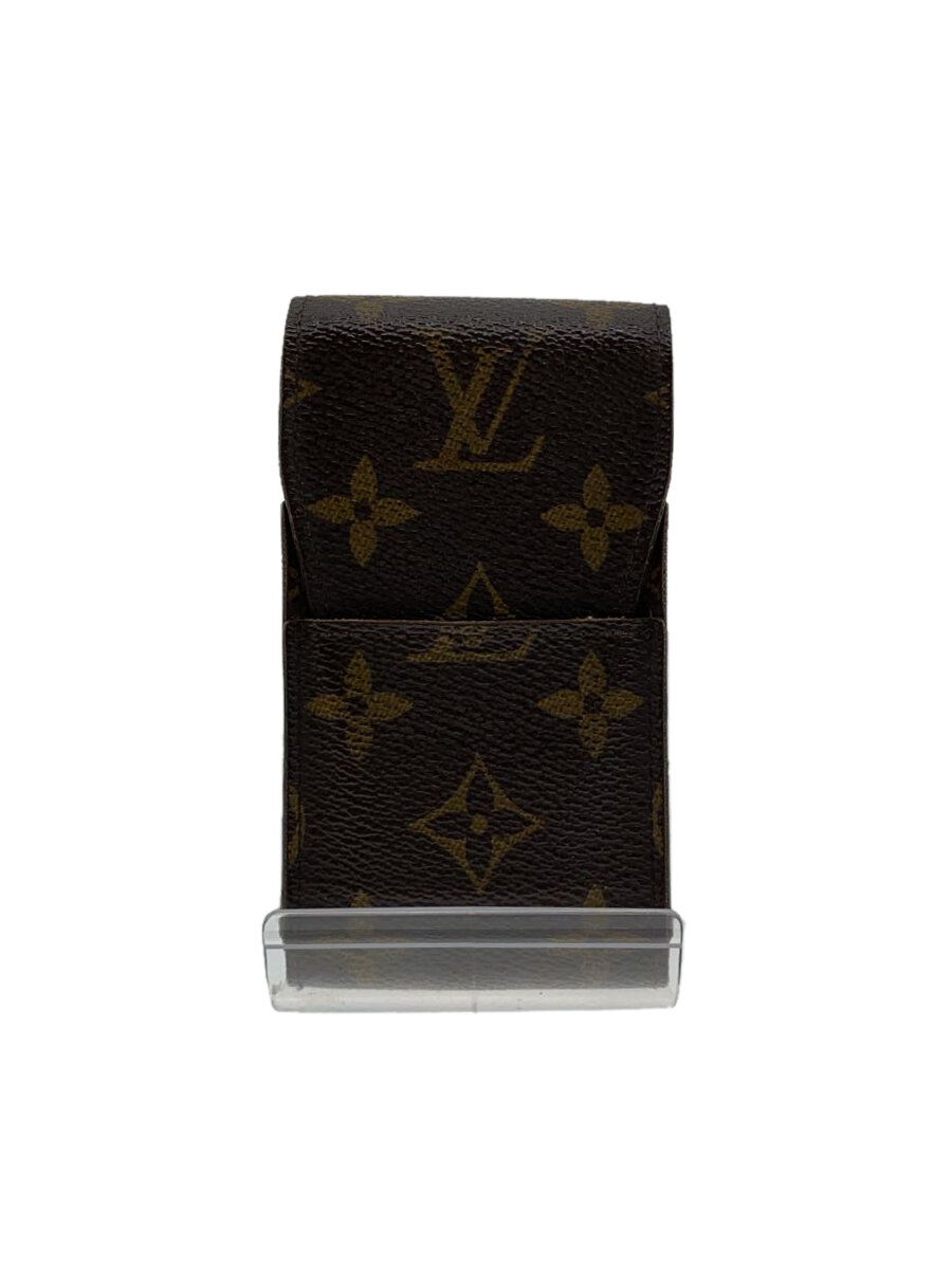 【中古】LOUIS VUITTON◆エテュイ・シガレット_モノグラム・キャンバス_BRW/レザー/BRW/総柄/レディース【服飾雑貨他】