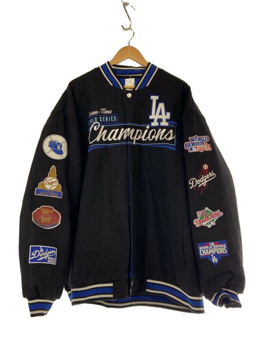 【中古】JH Design Group◆LA Dodgers/MLB/WORLD SERIES Champion/4XL/スタジャン/ブラック【メンズウェア】 【中古】JH Design Group◆LA Dodgers/MLB/WORLD SERIES Champion/4XL/スタジャン/ブラック【メンズウェア】