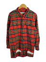 【中古】OFF-WHITE◆17SS/DIAG SPRAY SHIRT/長袖シャツ/--/コットン/RED【メンズウェア】