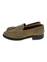 【中古】Makers◆Addle Loafer/ソール減り 踵汚れ有/ローファー/--/BEG/スウェード【シューズ】(4)