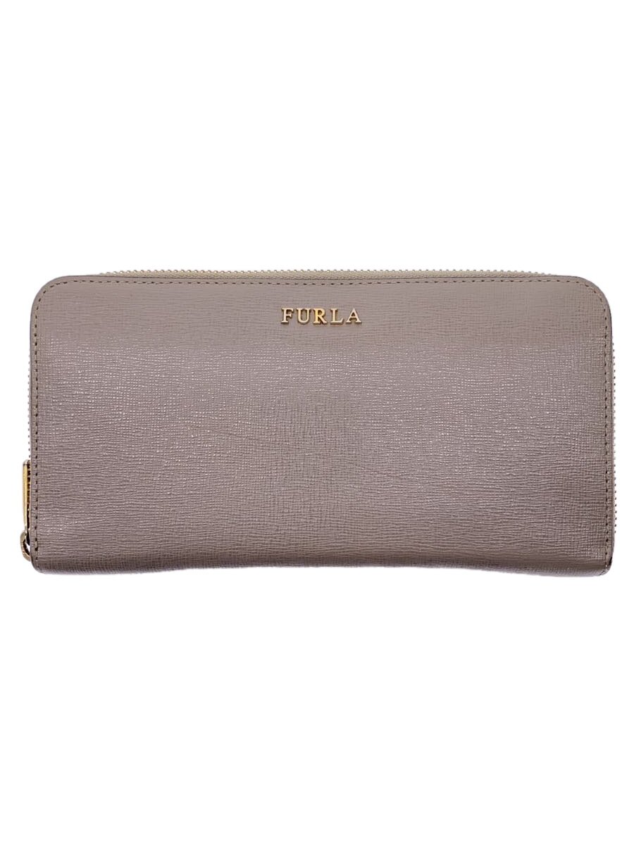 【中古】FURLA◆長財布/レザー/GRY/無�