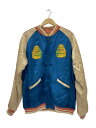 【中古】ジブリ◆千と千尋/油屋/スカジャン/XL/レーヨン/BLU/25757【メンズウェア】