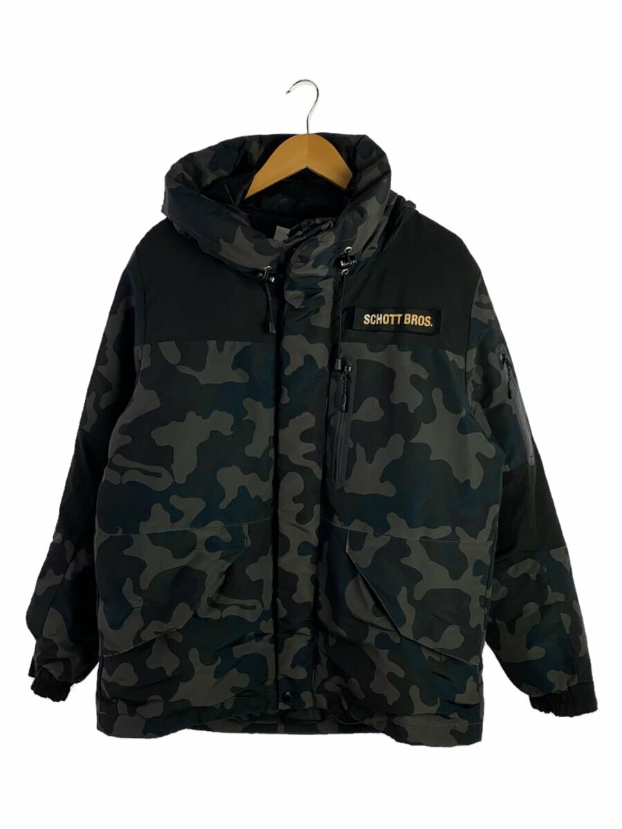 【中古】Schott◆ダウンジャケット/L/ポリエステル/マルチカラー/カモフラ/3182012【メンズウェア】