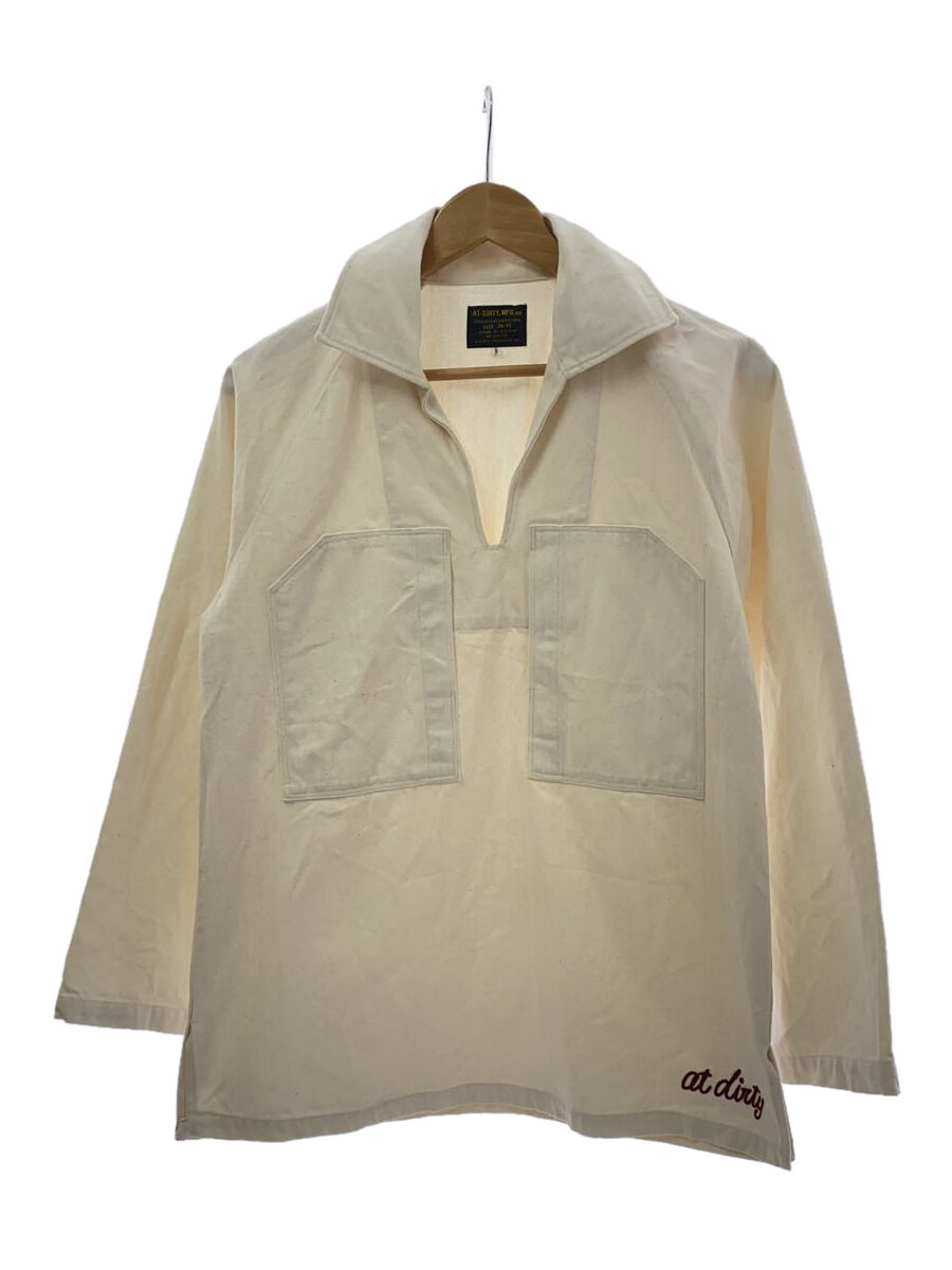 【中古】AT-DIRTY◆長袖シャツ/S/コットン/WHT/無地【メンズウェア】