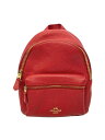 【中古】COACH◆ミニリュック/レザー/RED/無地/F38263【バッグ】