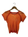 【中古】PLEATS PLEASE ISSEY MIYAKE◆半袖カットソー/4/ポリエステル/ORN/PP51-JK712【レディースウェア】