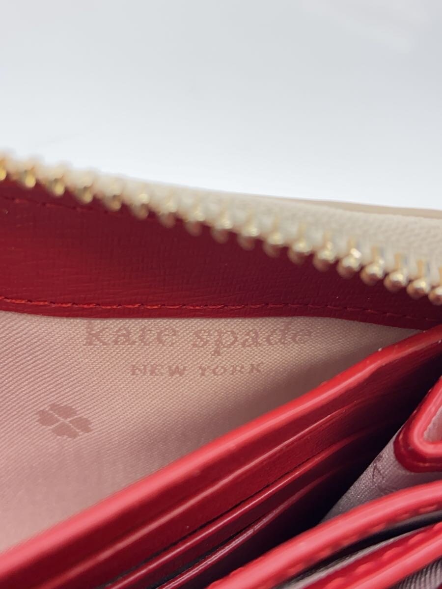 【中古】kate spade new york◆長財布/レザー/WHT/レディース【服飾雑貨他】