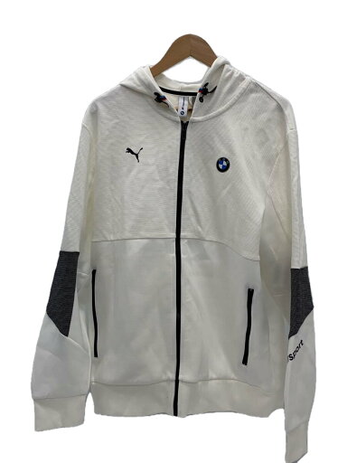 【中古】PUMA◆ジップパーカー/L/コットン/WHT/BMW【メンズウェア】 【中古】PUMA◆ジップパーカー/L/コットン/WHT/BMW【メンズウェア】