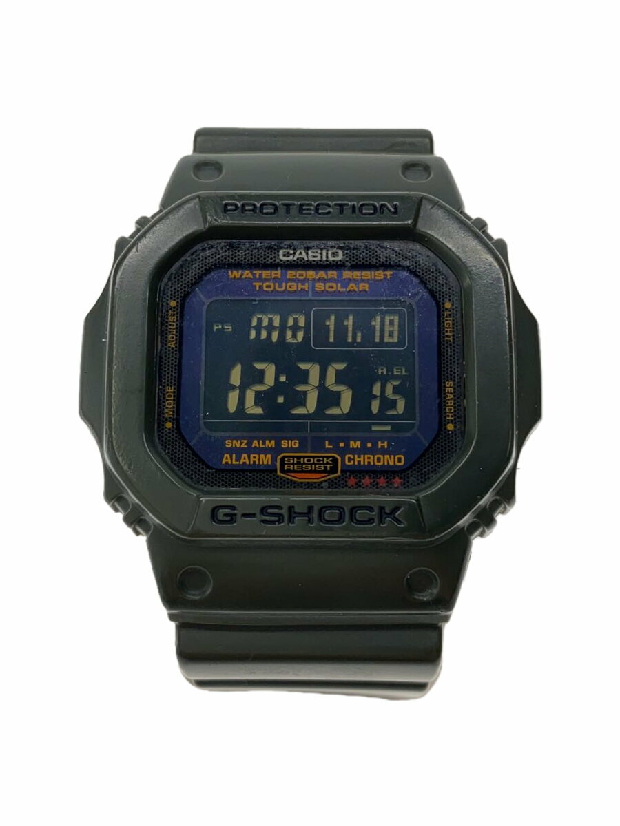 【中古】CASIO◆クォーツ腕時計/デジタル/ラバー/BLK/GRN/G-5600KG【服飾雑貨他】