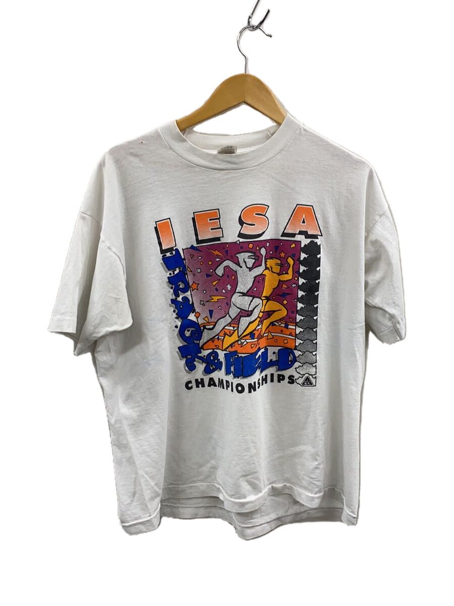 FRUIT OF THE LOOM◆90s/powell discus/Tシャツ/XL/コットン/ホワイト