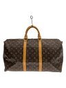 【中古】LOUIS VUITTON◆キーポル・バンドリエール50_モノグラム・キャンバス_BRW/PVC/BRW【バッグ】