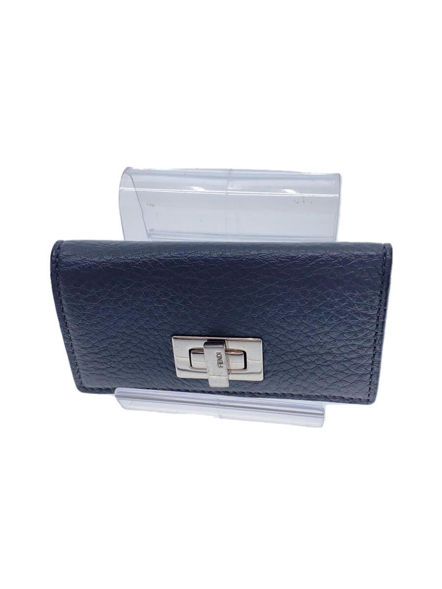 【中古】FENDI◆キーケース/レザー/GRY/レディース/8AP159【服飾雑貨他】